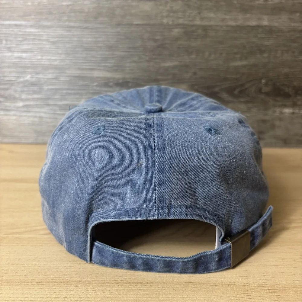 Longboat Key Florida Hat Cap Strap Back Blue Red White Embroidered Patch Mens